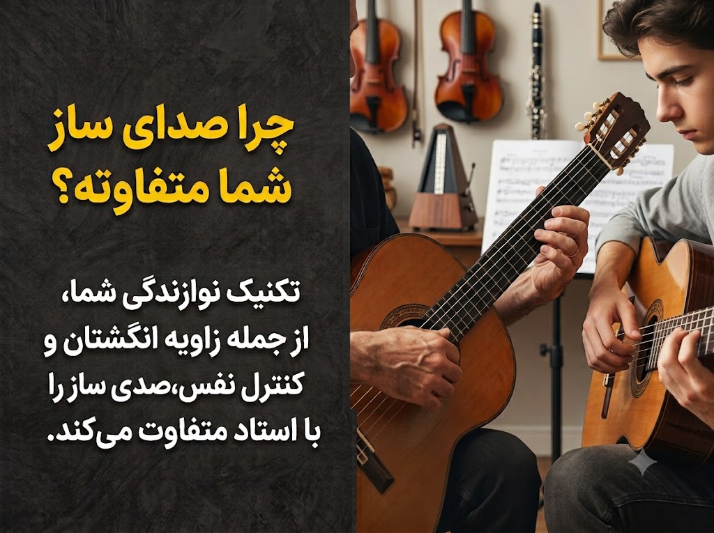 1. تکنیک نوازندگی استاد متفاوته