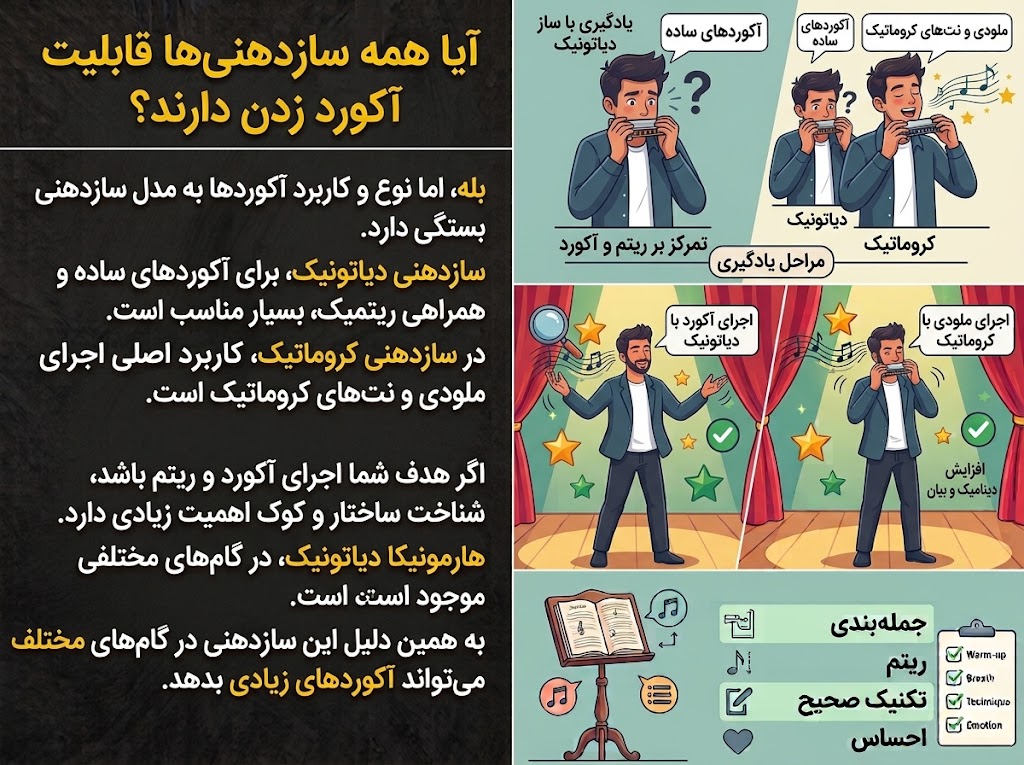 آیا همه سازدهنی ها قابلیت آکورد نوازی دارن؟
