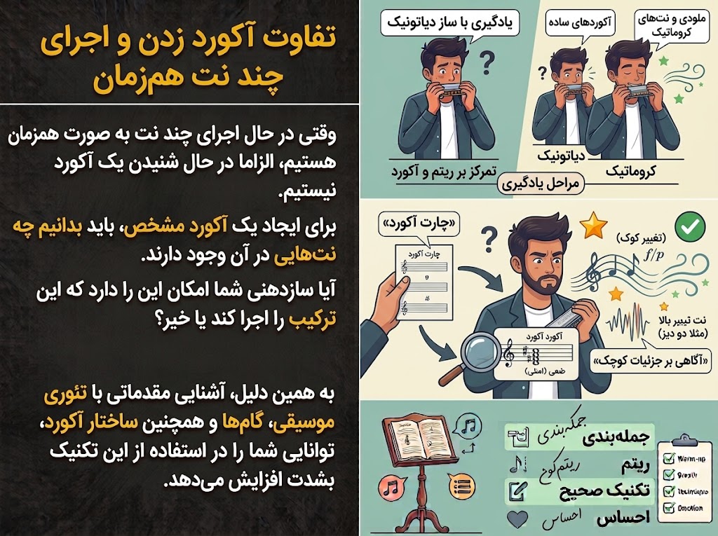تفاوت اجرای آکورد در سازدهنی و بقیه ساز ها